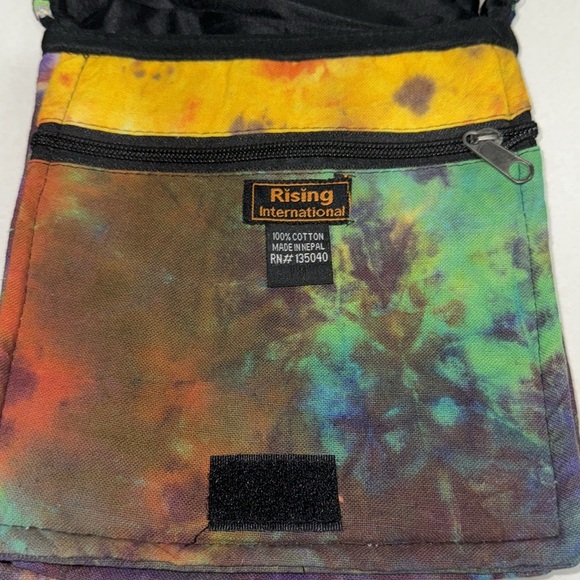Rising International 100% Cotton Tye Dye Sugar Skull Medium Sized Crossbody Bag - Picture 3 of 7